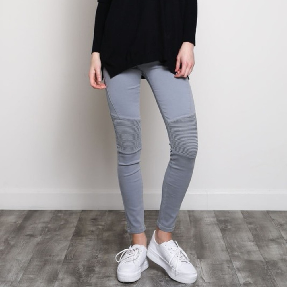 Moto Biker Jeggings Jean Leggings Pants Jeans! - Picture 2 of 4